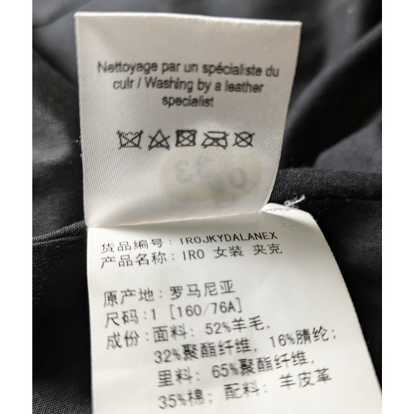 Iro Tweed Pattern Boucle Black & White Jacket Size 0 - Picture 7 of 8